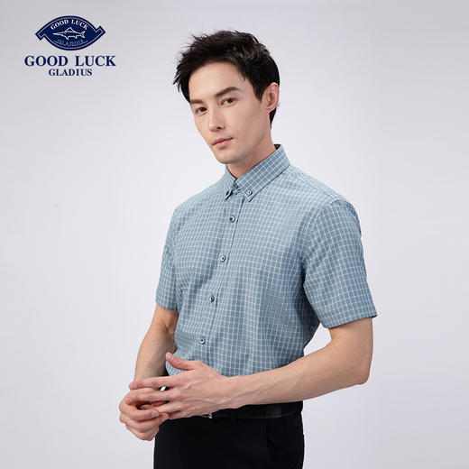 GOODLUCK德鲨挺括弹性亲肤短袖衬衫LY21411 商品图0