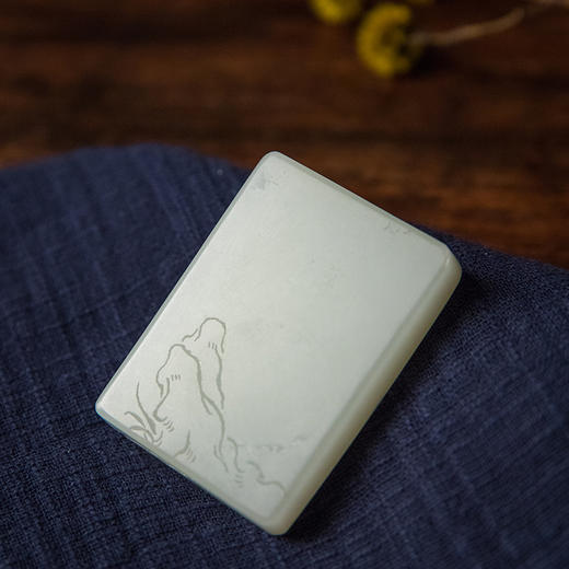 和田玉籽料雕虎啸山林牌 商品图1