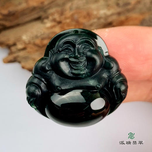 派瑞翡翠 翡翠佛 糯种 墨翠 商品图0