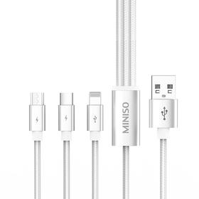 名创优品SO--SJL1129一拖三数据线（银白色）