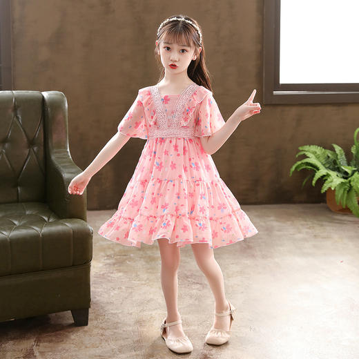 儿童洋气碎花刺绣裙子中大童裙LS-03P530 商品图1