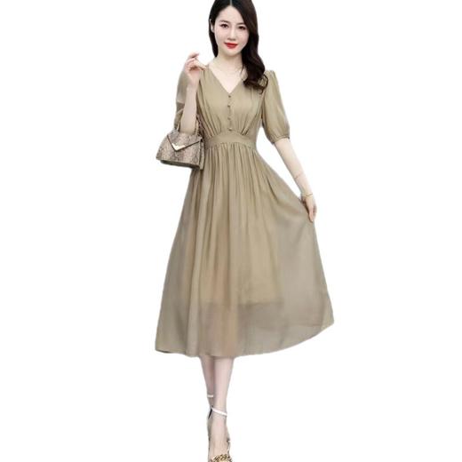 连衣裙女2022新款夏季感法式高腰显瘦泡泡袖惊艳长裙 YYM1236 商品图4