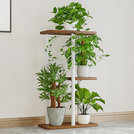 【家居建材】花架子客厅落地式置物架阳台布置简约现代花盆架铁艺植物摆放层架 商品图1