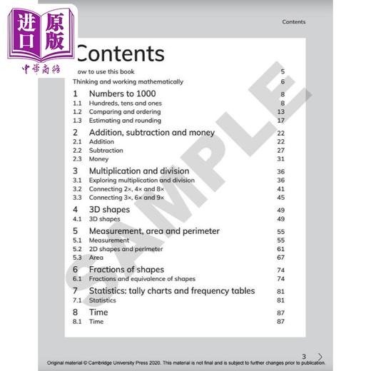 NEW Cambridge Primary Mathematics Workbook 3剑桥小学数学练习册三年级 商品图1