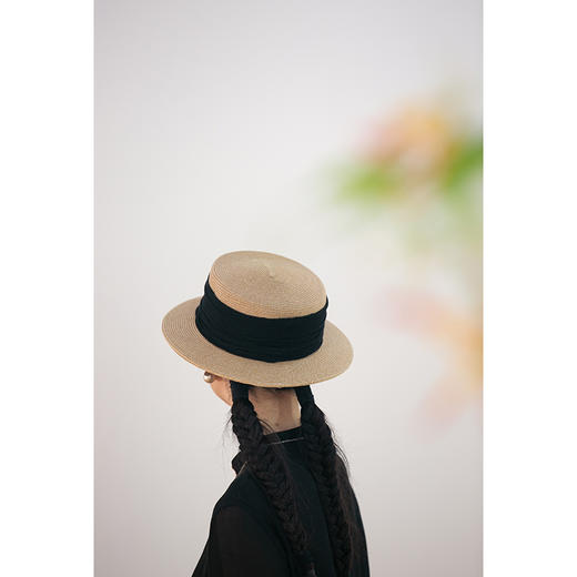 牧衣游原创设计女装出游遮阳防晒新款简约【草编纸草平顶帽】人间 商品图2