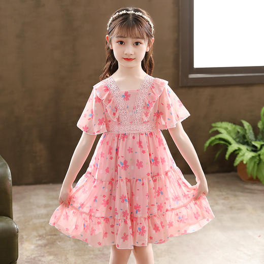 儿童洋气碎花刺绣裙子中大童裙LS-03P530 商品图5
