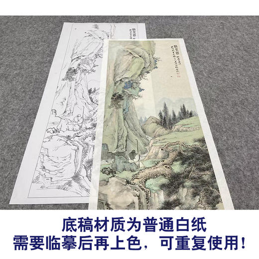 金城工笔画白描底稿《仿唐寅听泉图 》山水底稿FS25 商品图3