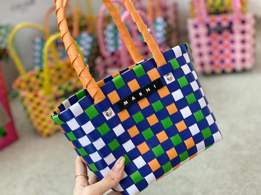 mini版编织菜篮子-拼蓝色 商品图0