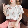 MZ802995韩国棉短袖T恤女ins潮白色半袖夏装2022年新款韩版宽松女士上衣 商品缩略图3