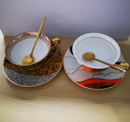 华彩金边咖啡对杯 商品图0