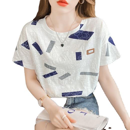 MZ802995韩国棉短袖T恤女ins潮白色半袖夏装2022年新款韩版宽松女士上衣 商品图6