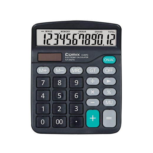 【仅供集采】齐心 C-837C 中台太阳能计算器10个/盒 商品图0
