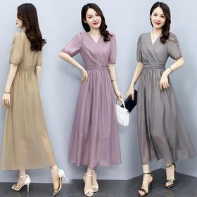 2022年夏季新款轻薄凉爽飘逸连衣裙 HR-GJC6263