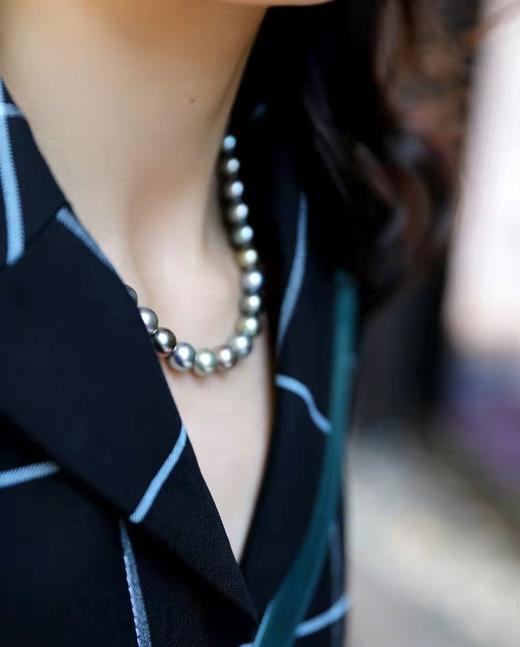 9-12mm大溪地黑珍珠混彩黑珍珠整圈项链 商品图4