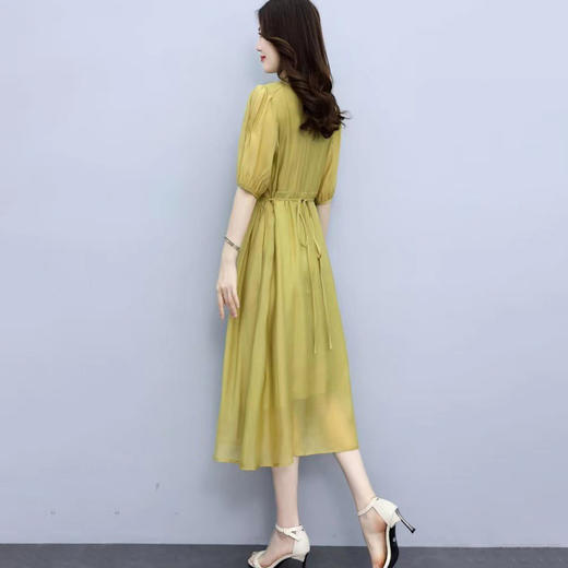 连衣裙女2022新款夏季感法式高腰显瘦泡泡袖惊艳长裙 YYM1236 商品图2