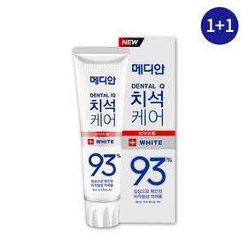 【1+1】메디안 덴탈 치석케어 화이트 93% 120g