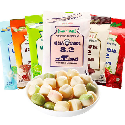 【食品酒水】uha悠哈8.2特浓盐牛奶糖结婚喜糖抹茶清凉巧克力糖零食夹心硬糖果 商品图0