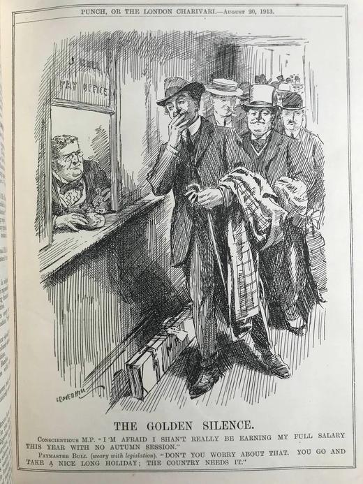 1913年7-12月 英国讽刺漫画杂志《笨拙》 漆布精装16开 商品图8