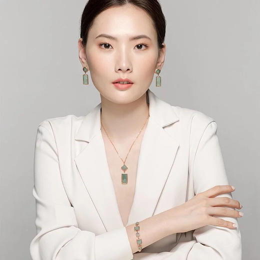 天然翡翠方形手链 Tracey Chen 商品图1