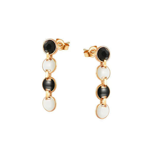 天然墨翡白珐琅长圆耳饰 TRACEY CHEN 商品图4