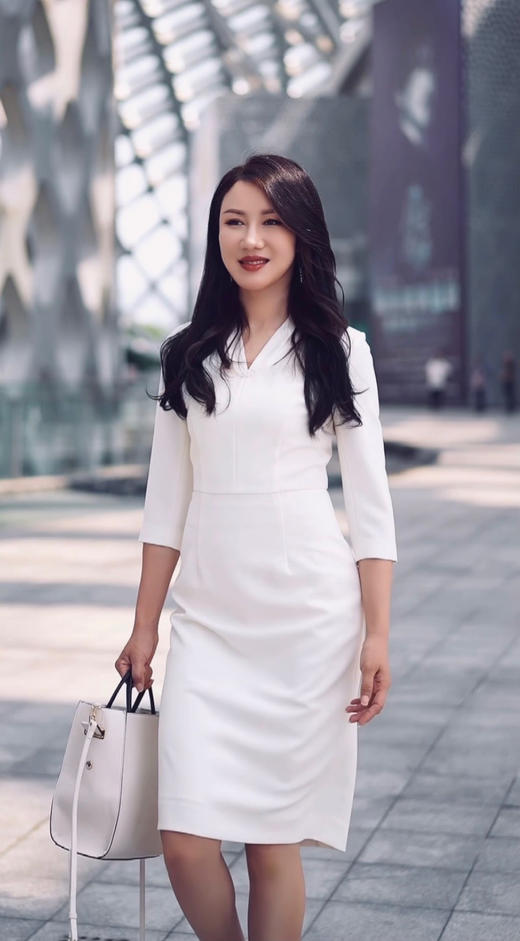 “情书白”连衣裙 独有一份纯粹, 白得清丽,白得明亮,白得优雅,白得单纯J8182255颈袖添香 商品图7