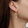 Oflye潮流饰品 气质方贝母耳环女轻奢耳坠小众耳钉复古金色耳饰夏 商品缩略图0