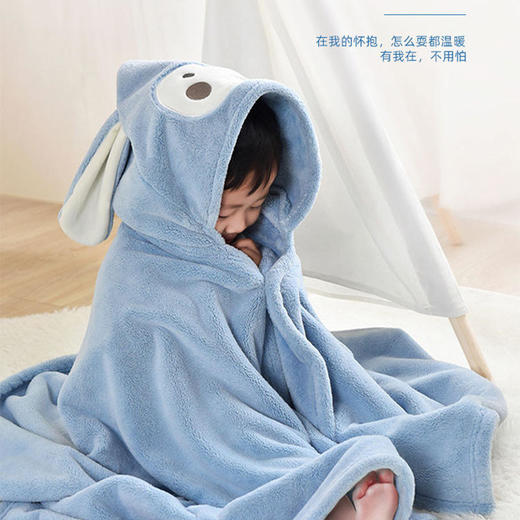PSFZP新款儿童珊瑚绒速干连帽斗篷浴袍 商品图1