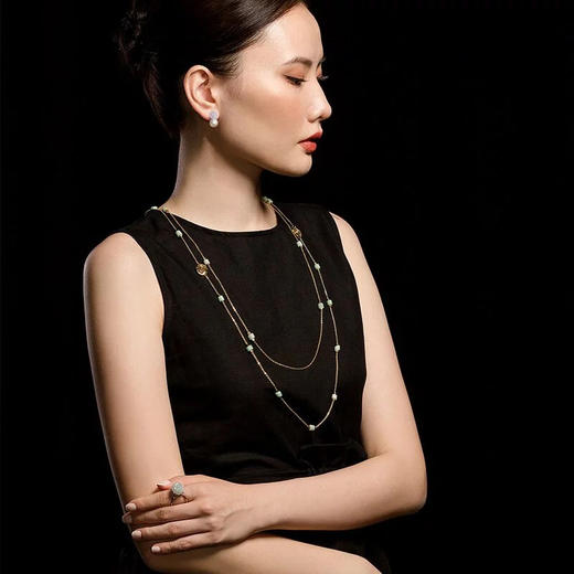 天然翡翠路路通玫瑰花长项链 Tracey Chen 商品图1