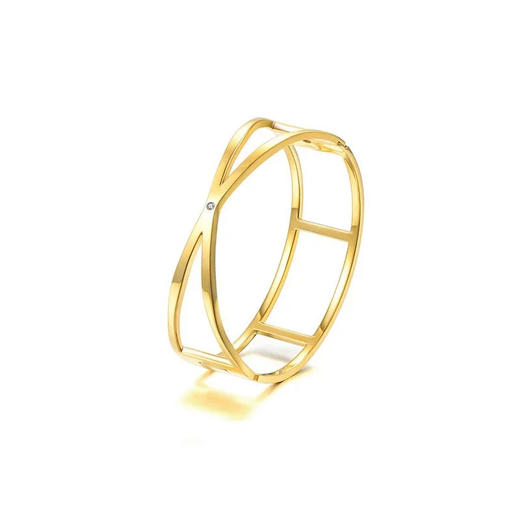 天然钻石光面交叉手环 Tracey Chen 商品图2