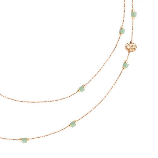 天然翡翠路路通玫瑰花长项链 Tracey Chen 商品图5