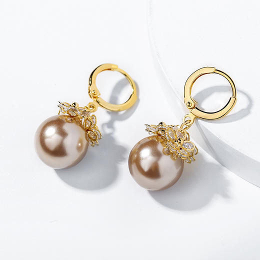 网红法式，设计感简约小巧气质耳饰925银针仿珍珠耳环LYJM-h3685 商品图3