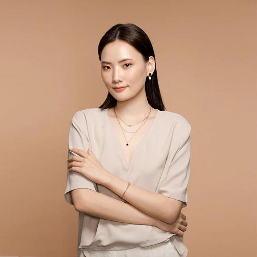 天然墨翡翠钻石三色项链 Tracey Chen 商品图1