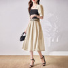 WX78339赫本风纯色连衣裙女2022年夏季新款法式茶歇甜美减龄初恋中长裙子 商品缩略图4
