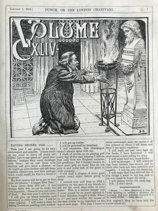 1913年 英国讽刺漫画杂志《笨拙》 漆布精装16开 商品图3