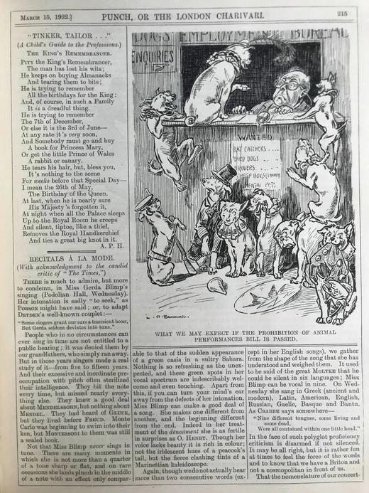 1922年1-6月 英国讽刺漫画杂志《笨拙》（含多幅彩色） 漆布精装16开 商品图11