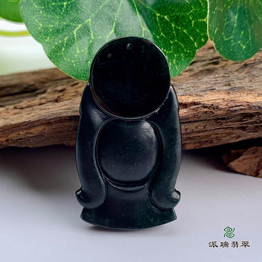 派瑞翡翠 翡翠佛 糯种 墨翠 商品图2