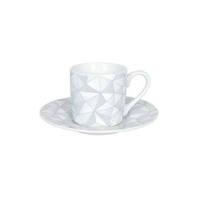 【Könitz酷尼子】灰色几何系列 意式咖啡杯碟套装 马克杯