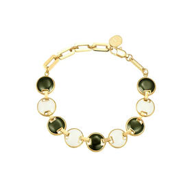 圆形黑白珐琅手链 Tracey Chen