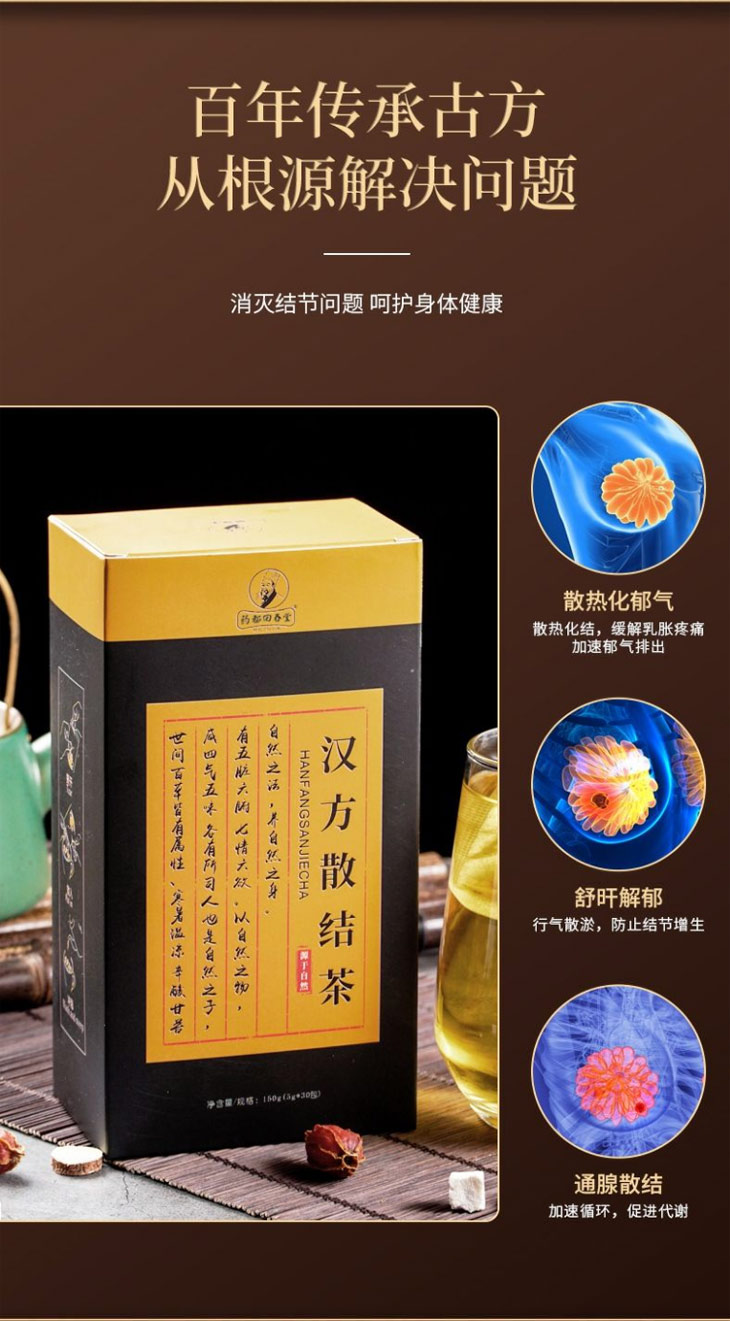 汉方散结茶甲腺散结茶非乳腺散结茶金银花蒲公英玫瑰花茶