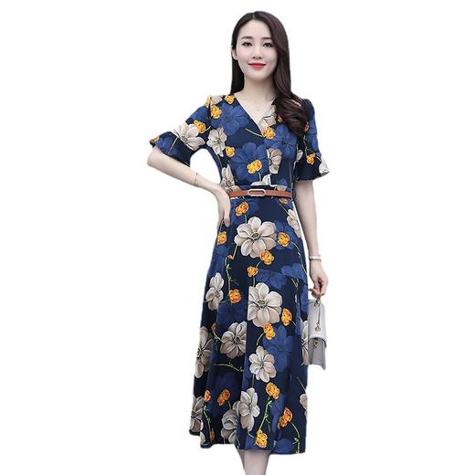 夏季减龄显瘦收腰短袖时尚潮流气质通勤连衣裙HR-WQ205289 商品图4