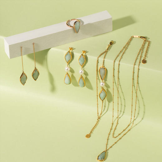 天然翡翠日本Akoya珍珠菱形水滴手链 Tracey Chen 商品图4