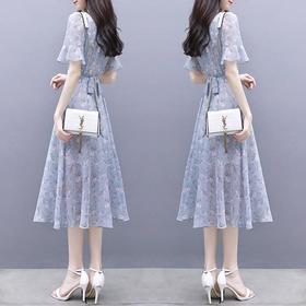 碎花冰丝连衣裙2022新款夏季超仙森系收腰显瘦气质女神范仙女裙子