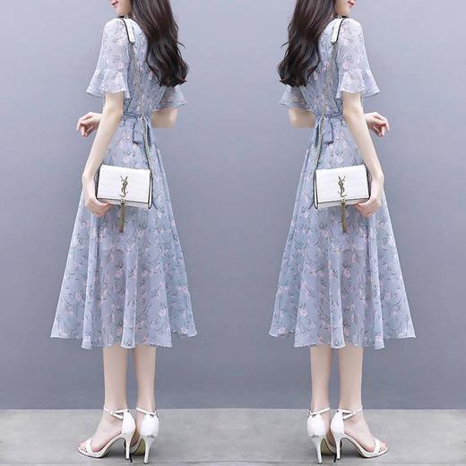 碎花冰丝连衣裙2022新款夏季超仙森系收腰显瘦气质女神范仙女裙子 商品图0