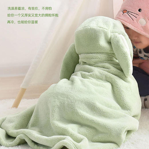 PSFZP新款儿童珊瑚绒速干连帽斗篷浴袍 商品图2