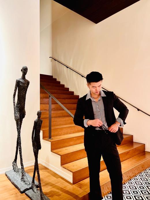 男装修身西服套装 霸道总裁范 藏青条纹 进口稀缺面料 J204M4662 商品图2