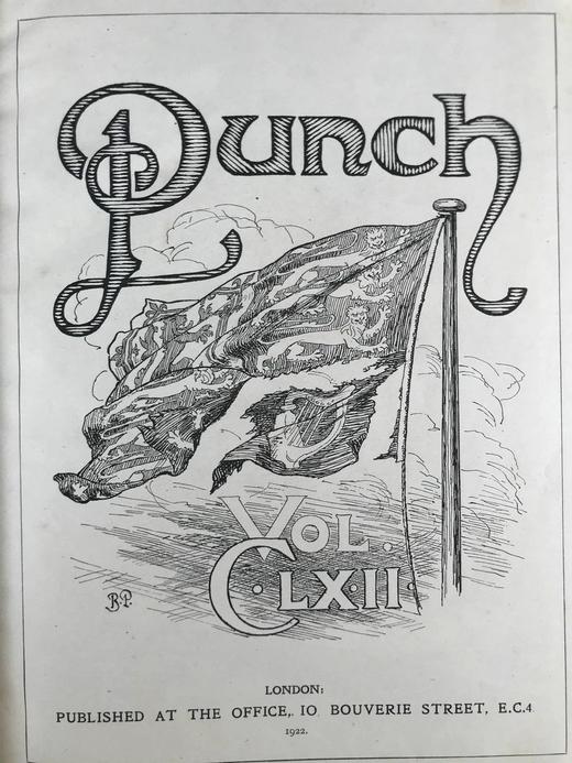 1922年1-6月 英国讽刺漫画杂志《笨拙》（含多幅彩色） 漆布精装16开 商品图2