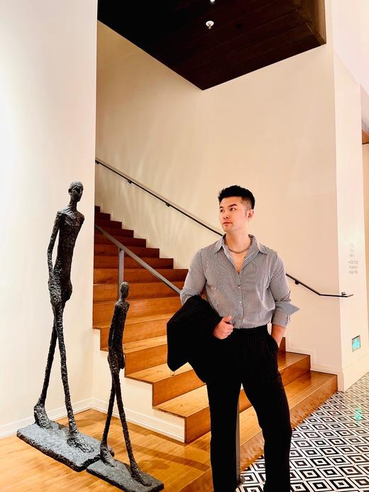 男装修身西服套装 霸道总裁范 藏青条纹 进口稀缺面料 J204M4662 商品图4