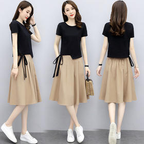 2022夏季新款小香风套装女时尚洋气宽松裙子套装休闲百搭两件套潮时尚套装