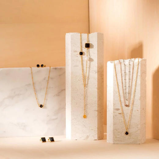 天然墨翡翠钻石三色项链 Tracey Chen 商品图5