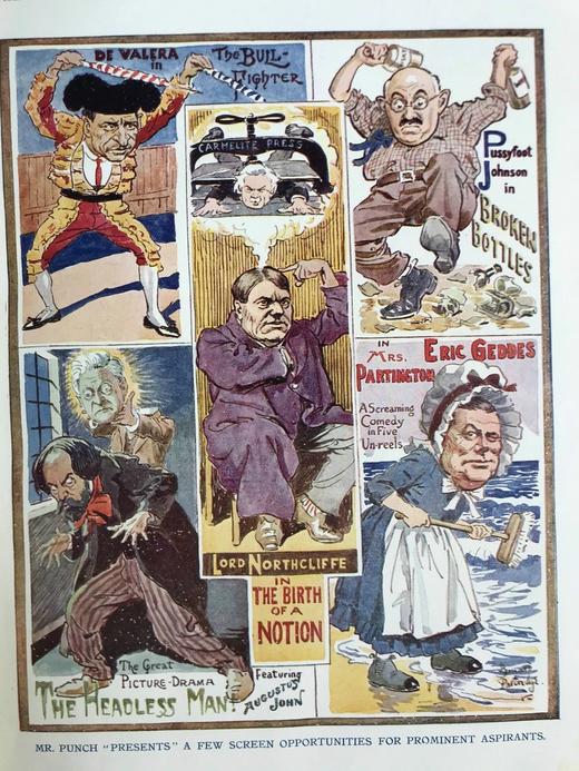 1922年1-6月 英国讽刺漫画杂志《笨拙》（含多幅彩色） 漆布精装16开 商品图4